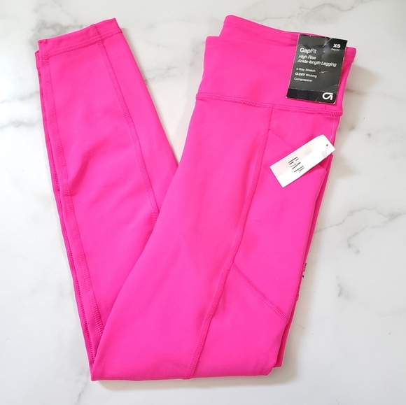 GAP High Rise Pocket 7/8 Sculpt Revolution Leggings Hot Pink Sz xs - Picture 6 of 6
